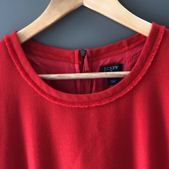 J. Crew Teddie Wool Blend Red Sheath Dress 6 - Picture 4 of 15
